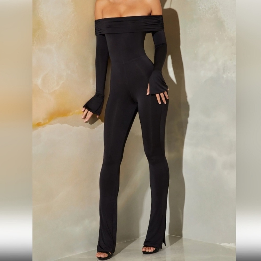 Oh Polly Elegant Black Off-Shoulder Jumpsuit